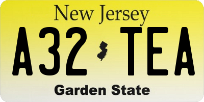 NJ license plate A32TEA