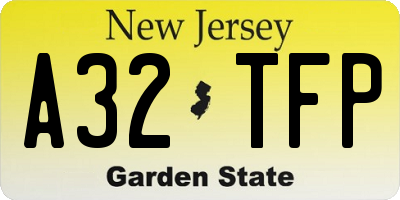 NJ license plate A32TFP