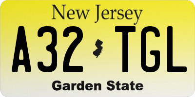 NJ license plate A32TGL