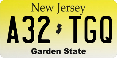 NJ license plate A32TGQ