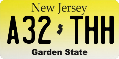 NJ license plate A32THH