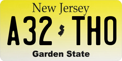 NJ license plate A32THO