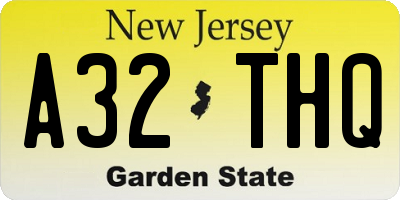 NJ license plate A32THQ
