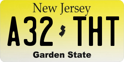 NJ license plate A32THT