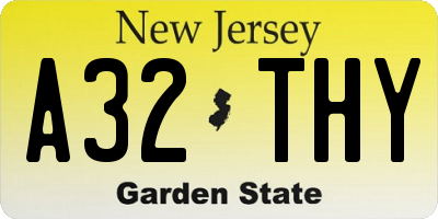 NJ license plate A32THY