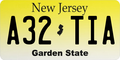 NJ license plate A32TIA