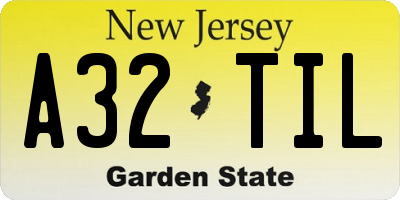NJ license plate A32TIL