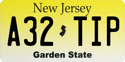 NJ license plate A32TIP