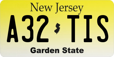 NJ license plate A32TIS