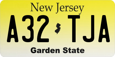 NJ license plate A32TJA