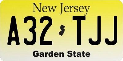NJ license plate A32TJJ