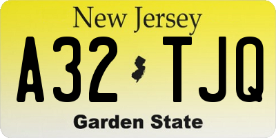 NJ license plate A32TJQ
