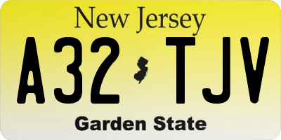 NJ license plate A32TJV