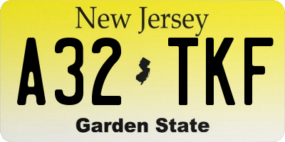 NJ license plate A32TKF