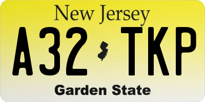 NJ license plate A32TKP