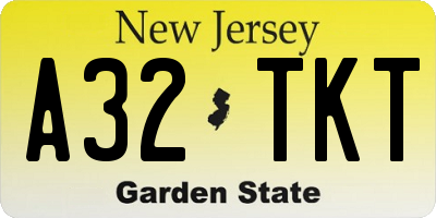 NJ license plate A32TKT