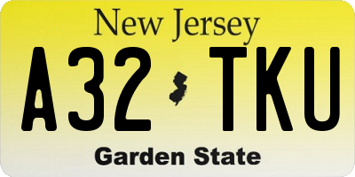 NJ license plate A32TKU