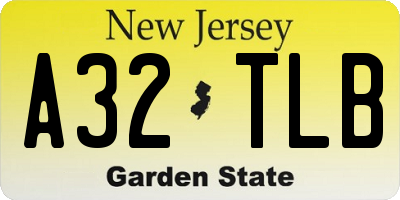 NJ license plate A32TLB