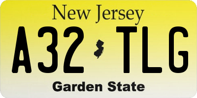 NJ license plate A32TLG