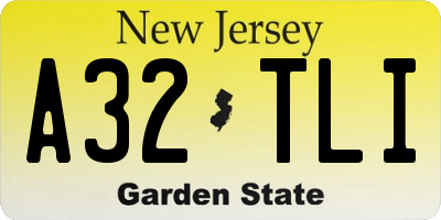 NJ license plate A32TLI