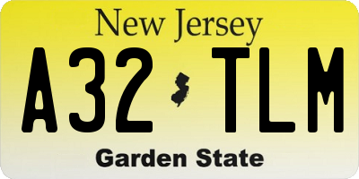 NJ license plate A32TLM