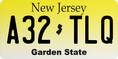 NJ license plate A32TLQ