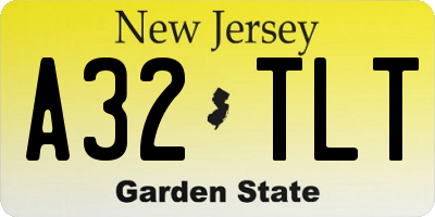 NJ license plate A32TLT