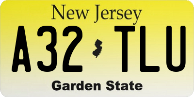 NJ license plate A32TLU