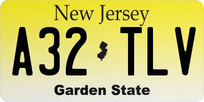 NJ license plate A32TLV