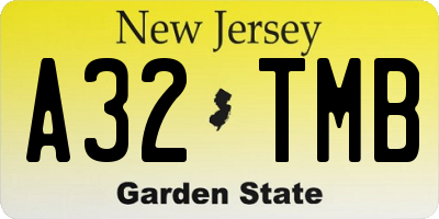 NJ license plate A32TMB