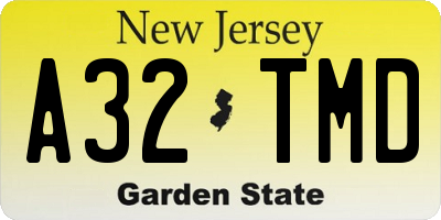 NJ license plate A32TMD