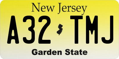 NJ license plate A32TMJ
