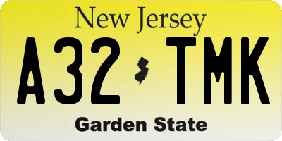 NJ license plate A32TMK