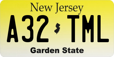 NJ license plate A32TML