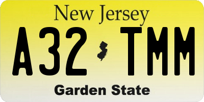 NJ license plate A32TMM
