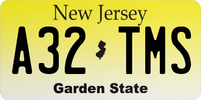 NJ license plate A32TMS