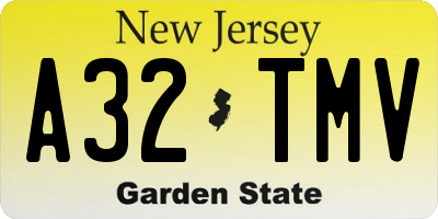 NJ license plate A32TMV
