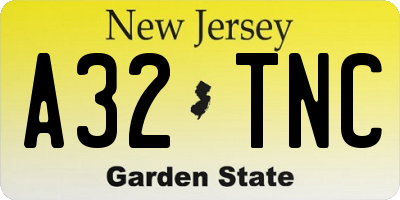 NJ license plate A32TNC