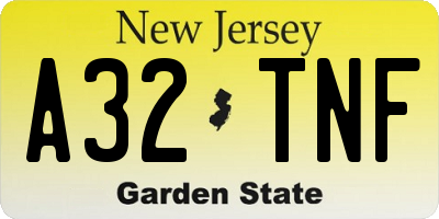 NJ license plate A32TNF