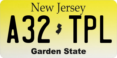 NJ license plate A32TPL