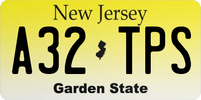 NJ license plate A32TPS