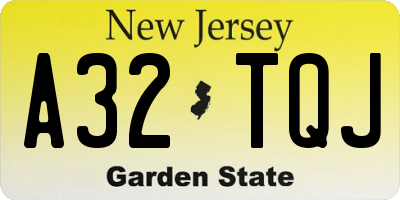 NJ license plate A32TQJ