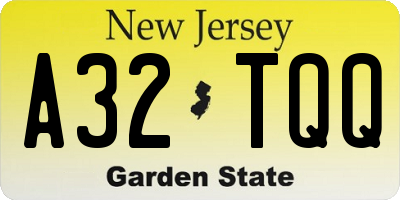 NJ license plate A32TQQ