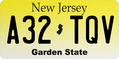 NJ license plate A32TQV
