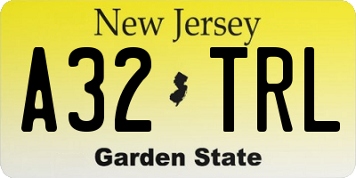 NJ license plate A32TRL