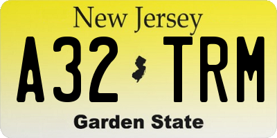NJ license plate A32TRM