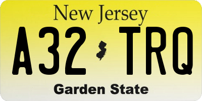 NJ license plate A32TRQ