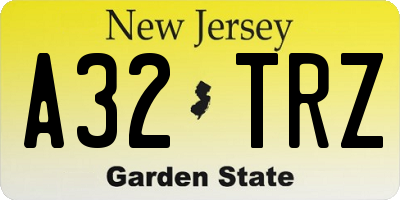 NJ license plate A32TRZ