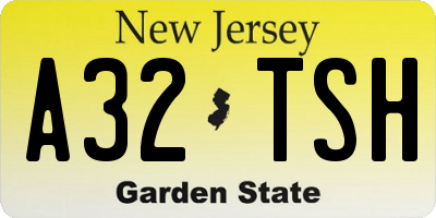 NJ license plate A32TSH