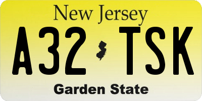 NJ license plate A32TSK